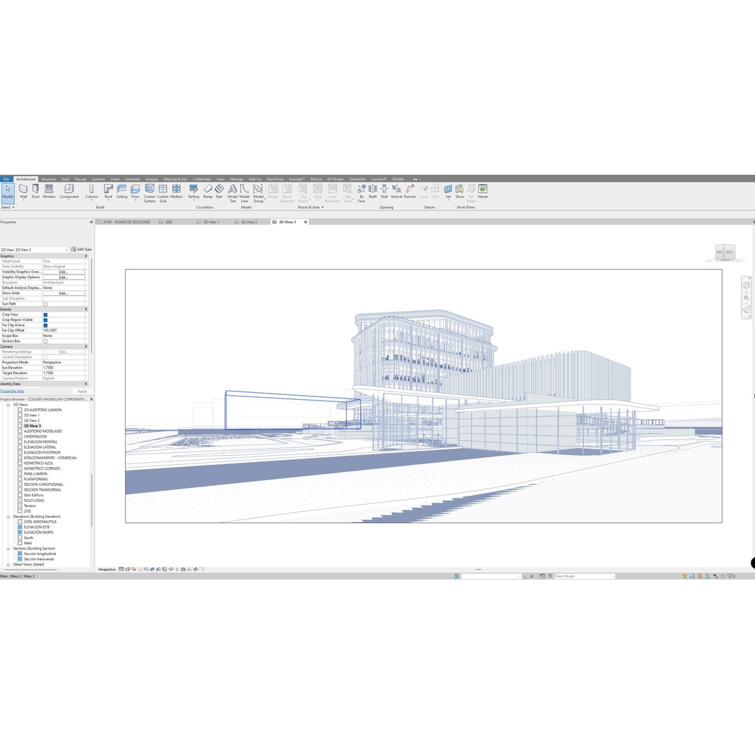Modern Corporate Office Building 3D Model – Detailed Revit Design, Mixed-Use - View 12