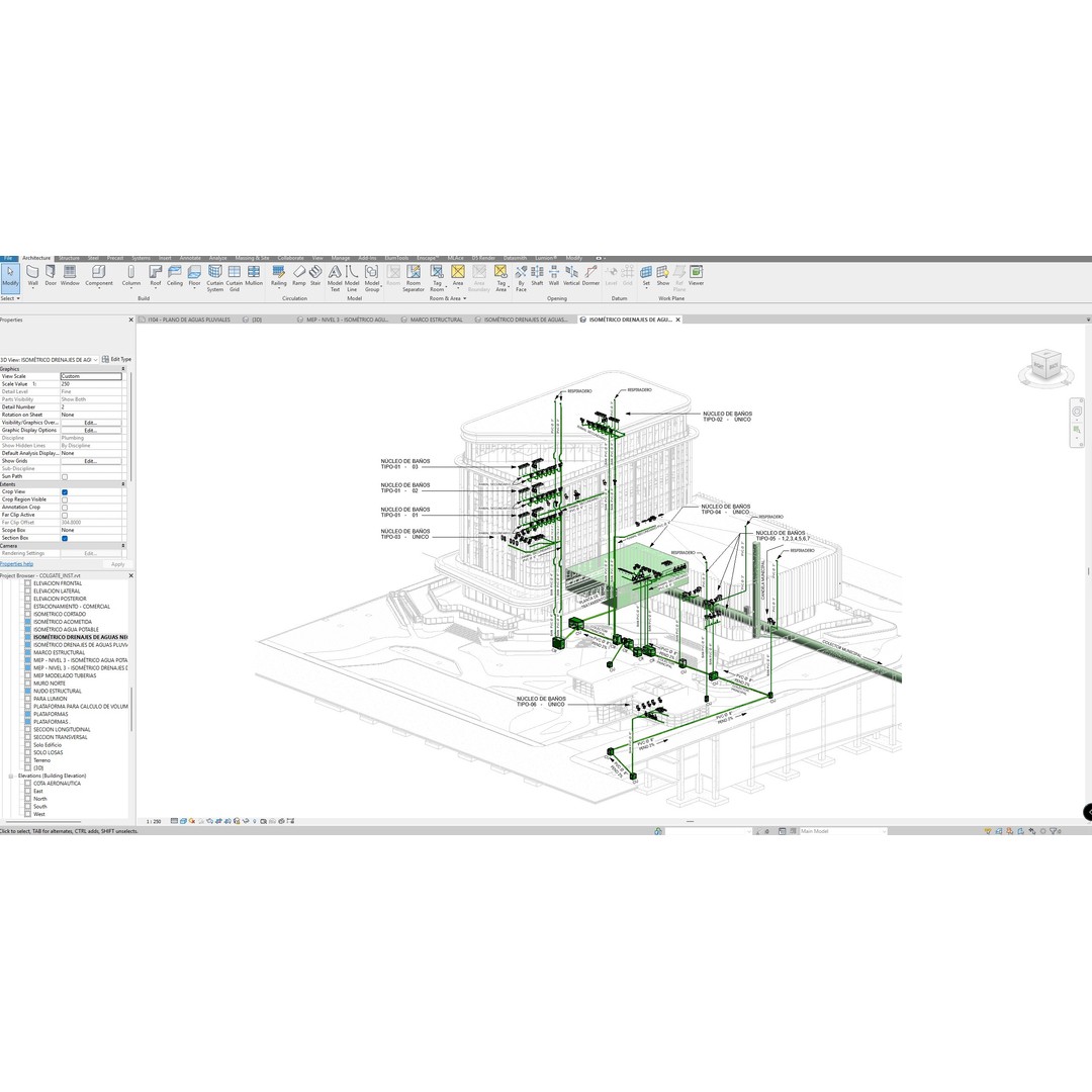 Modern Corporate Office Building 3D Model – Detailed Revit Design, Mixed-Use - View 31