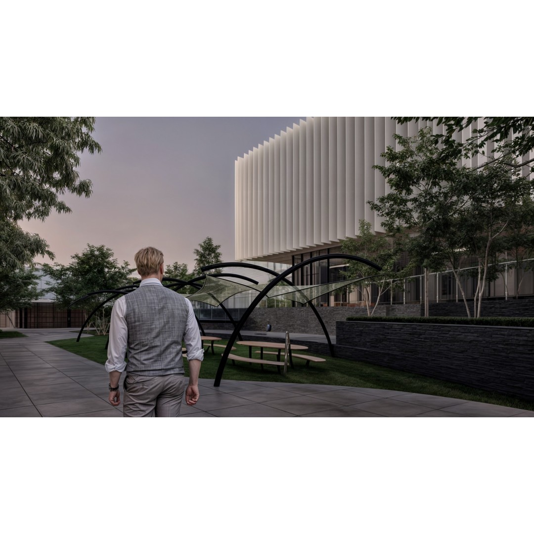 Modern Corporate Office Building 3D Model – Detailed Revit Design, Mixed-Use - View 6