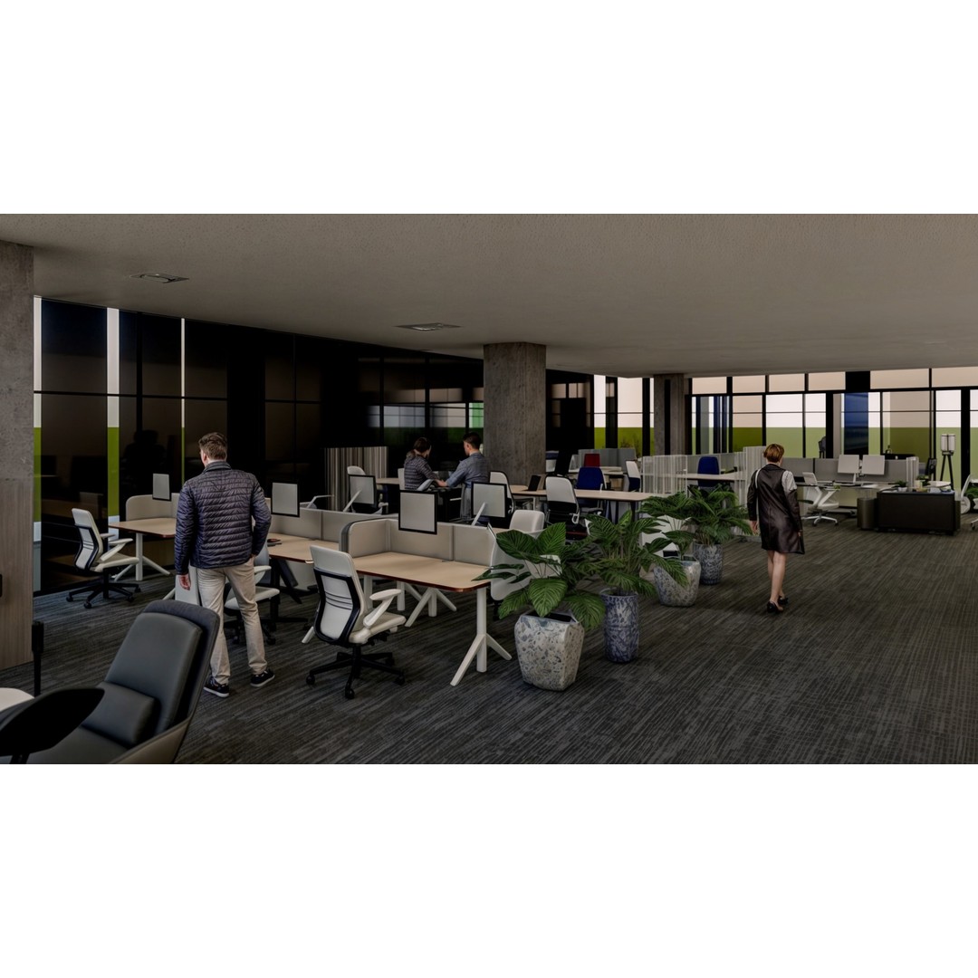 Modern Corporate Office Building 3D Model – Detailed Revit Design, Mixed-Use - View 7