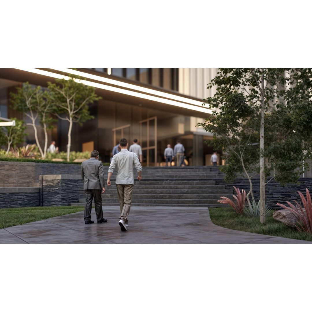 Modern Corporate Office Building 3D Model – Detailed Revit Design, Mixed-Use - View 8