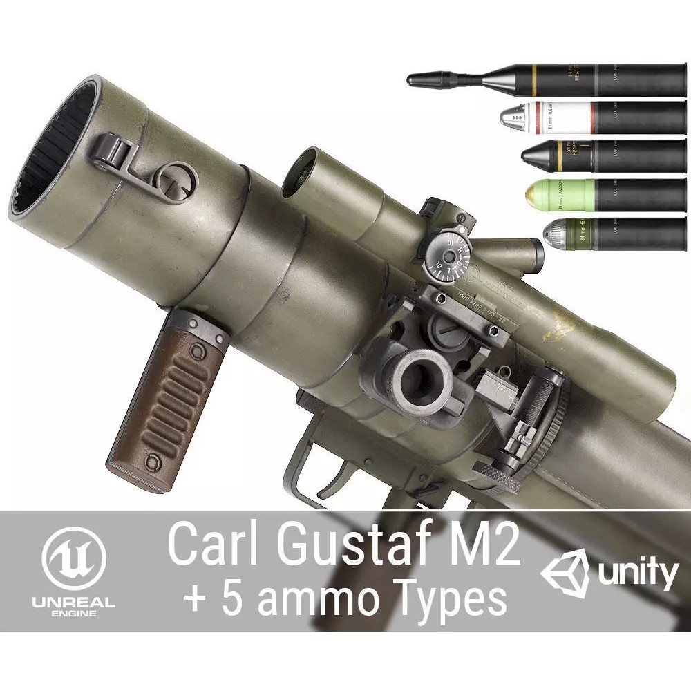 Carl Gustaf M2 - Low-Poly Game-Ready 3D Model - View 2