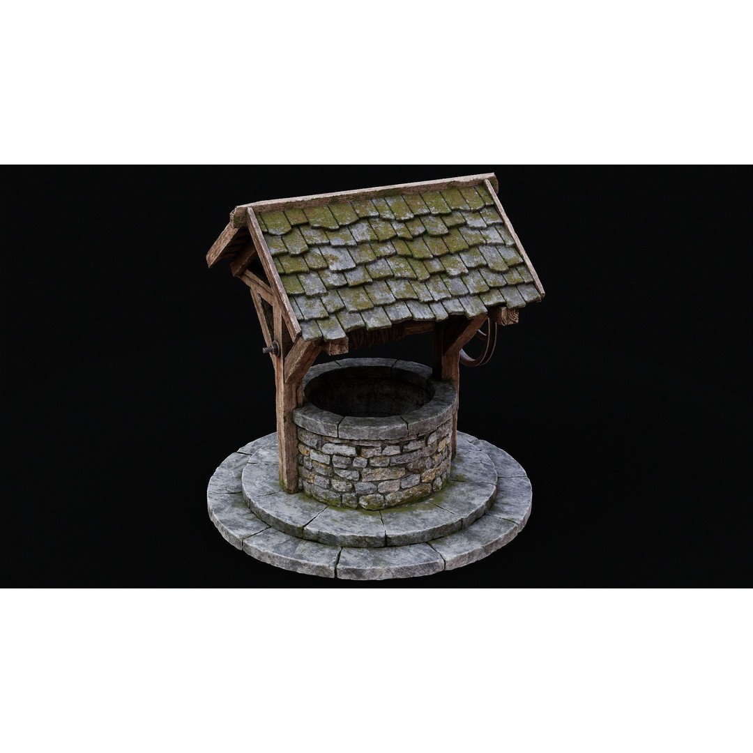 Wishing Well 3D Model – Low Poly Game Ready Asset, FBX/OBJ - View 13