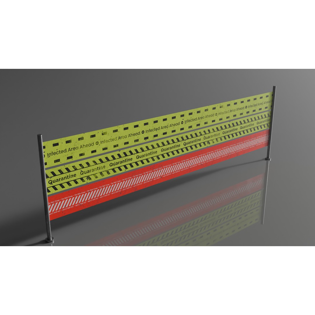 Street Traffic Tape 3D Model – Low Poly Game Asset, PBR Textures - View 12