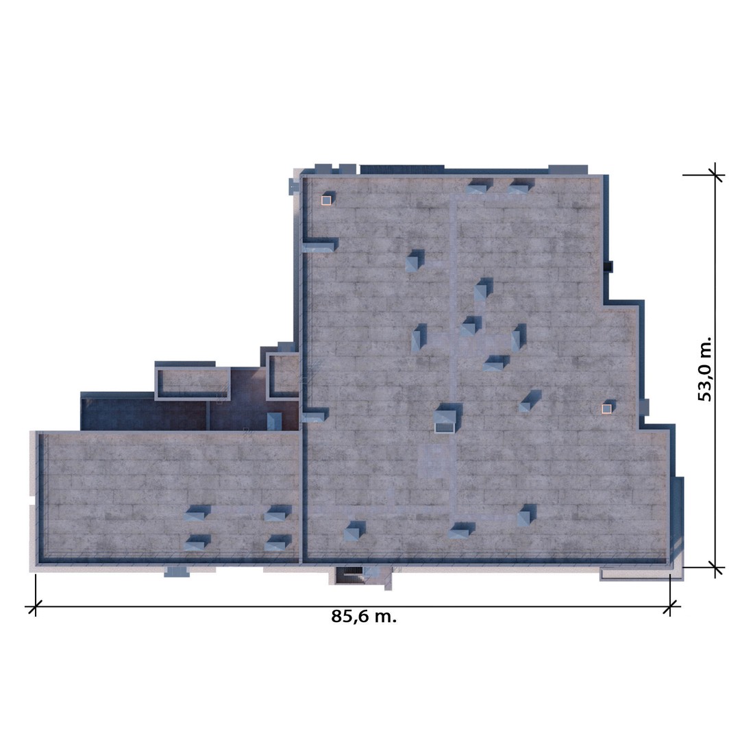 Shopping Mall 3D Model – High-Quality Exterior with Parking, FBX - View 10