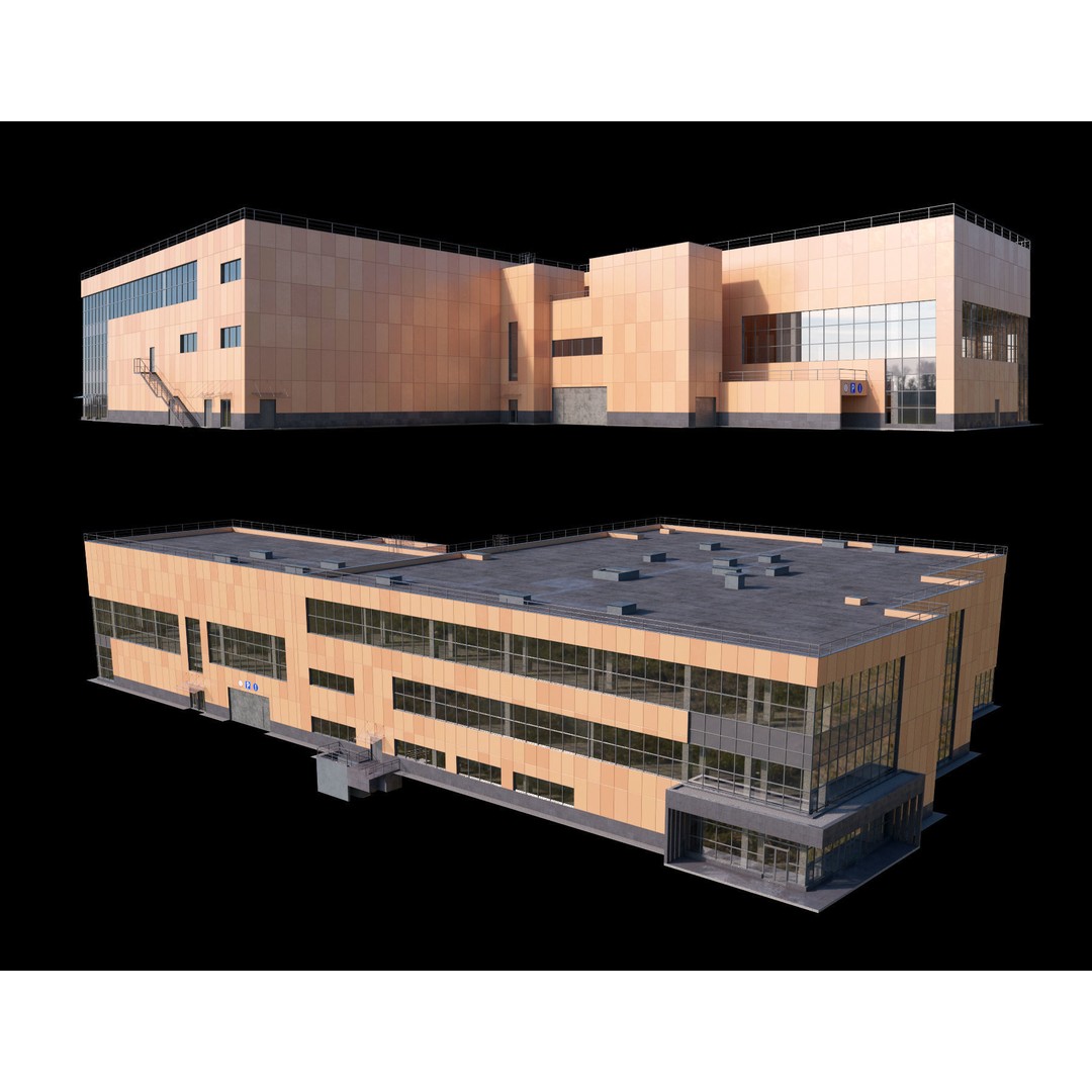 Shopping Mall 3D Model – High-Quality Exterior with Parking, FBX - View 6