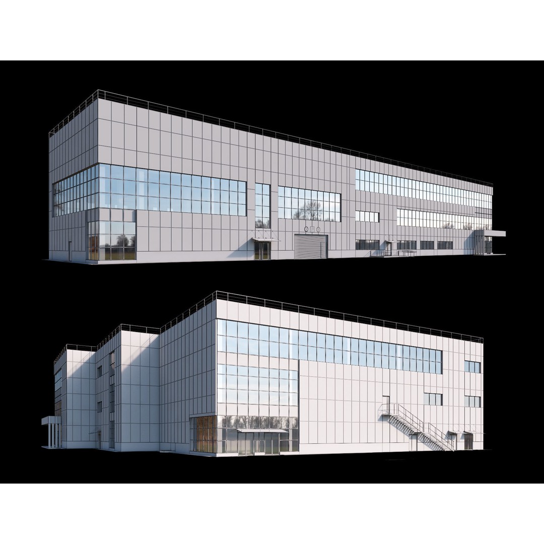 Shopping Mall 3D Model – High-Quality Exterior with Parking, FBX - View 9