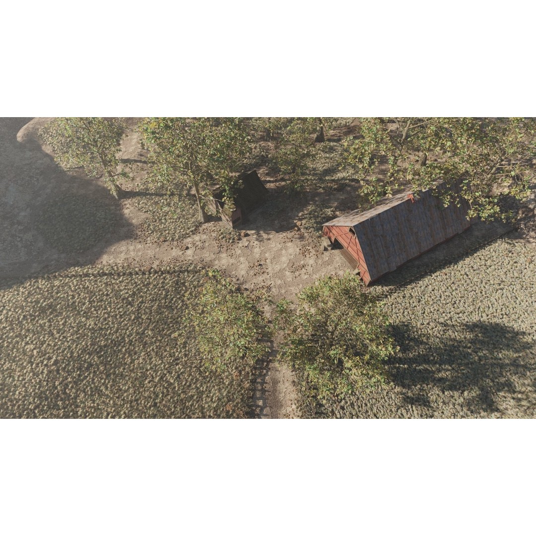 Barn Scene 3D Model – High Poly Landscape Asset, Blender, FBX, OBJ - View 10