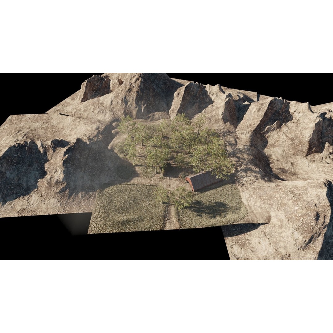Barn Scene 3D Model – High Poly Landscape Asset, Blender, FBX, OBJ - View 11