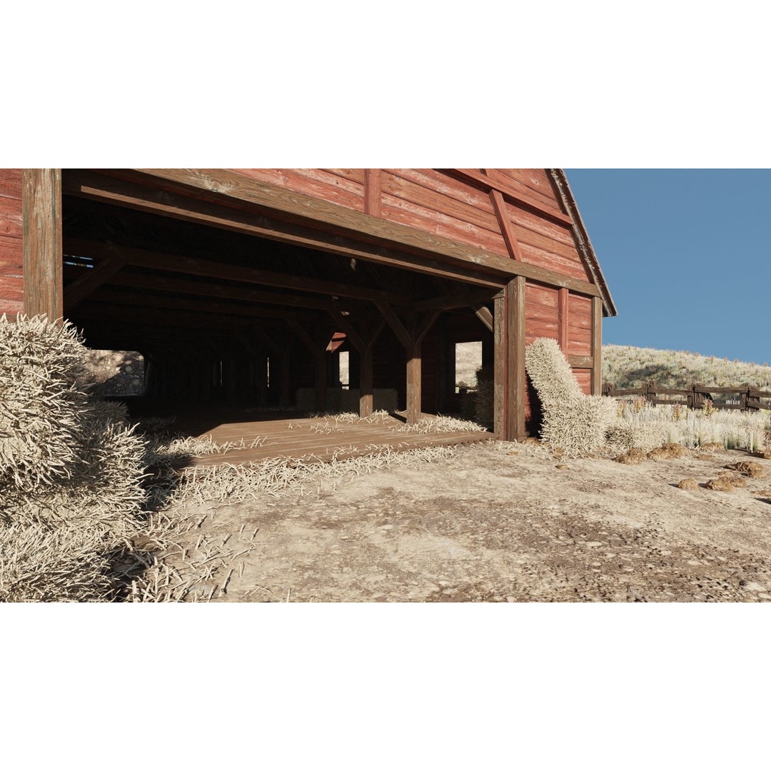 Barn Scene 3D Model – High Poly Landscape Asset, Blender, FBX, OBJ - View 5