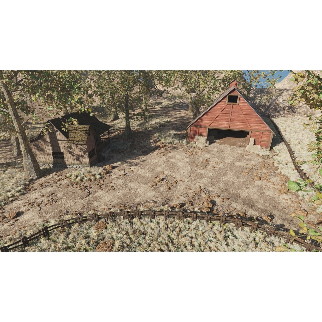 Barn Scene 3D Model – High Poly Landscape Asset, Blender, FBX, OBJ - View 8