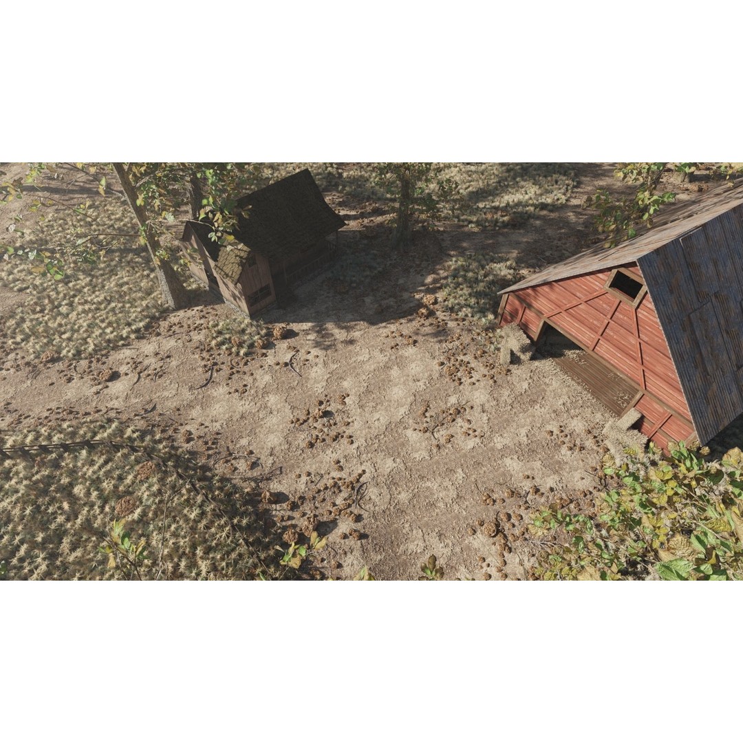 Barn Scene 3D Model – High Poly Landscape Asset, Blender, FBX, OBJ - View 9