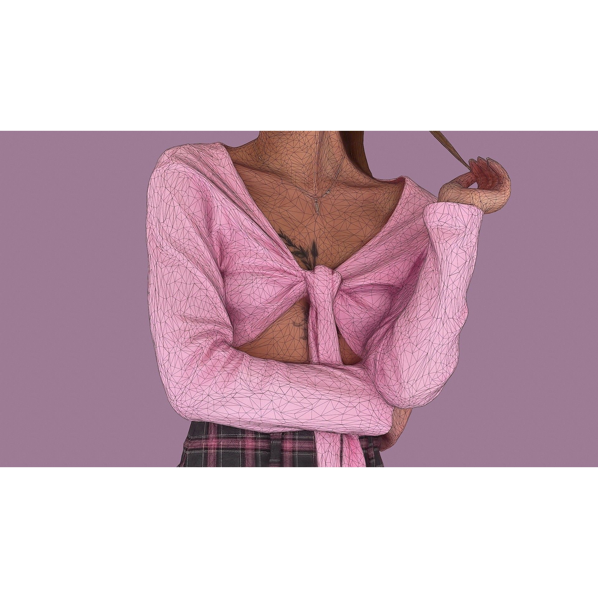 Lady in Pink - Game-Ready 3D Model - View 12