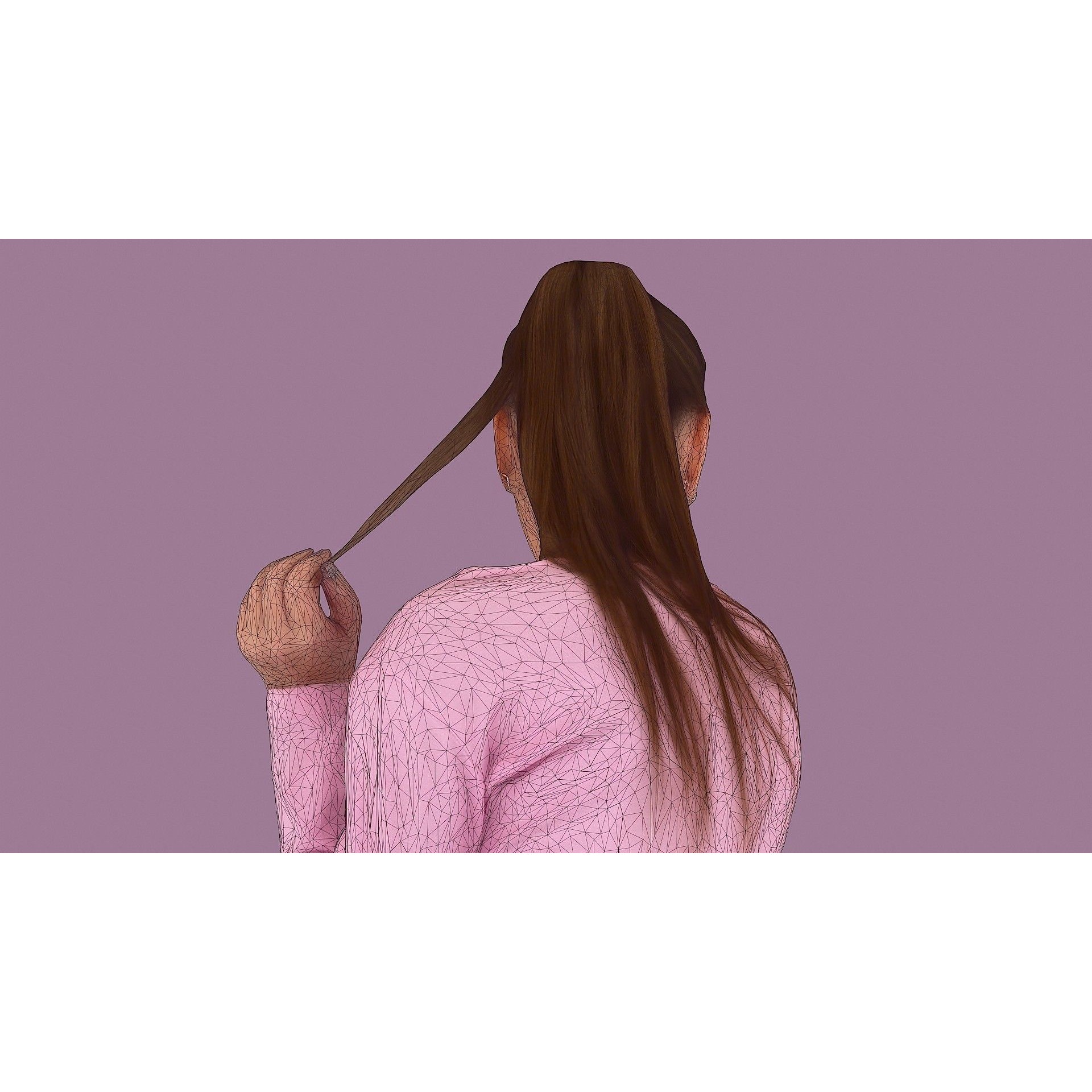 Lady in Pink - Game-Ready 3D Model - View 20