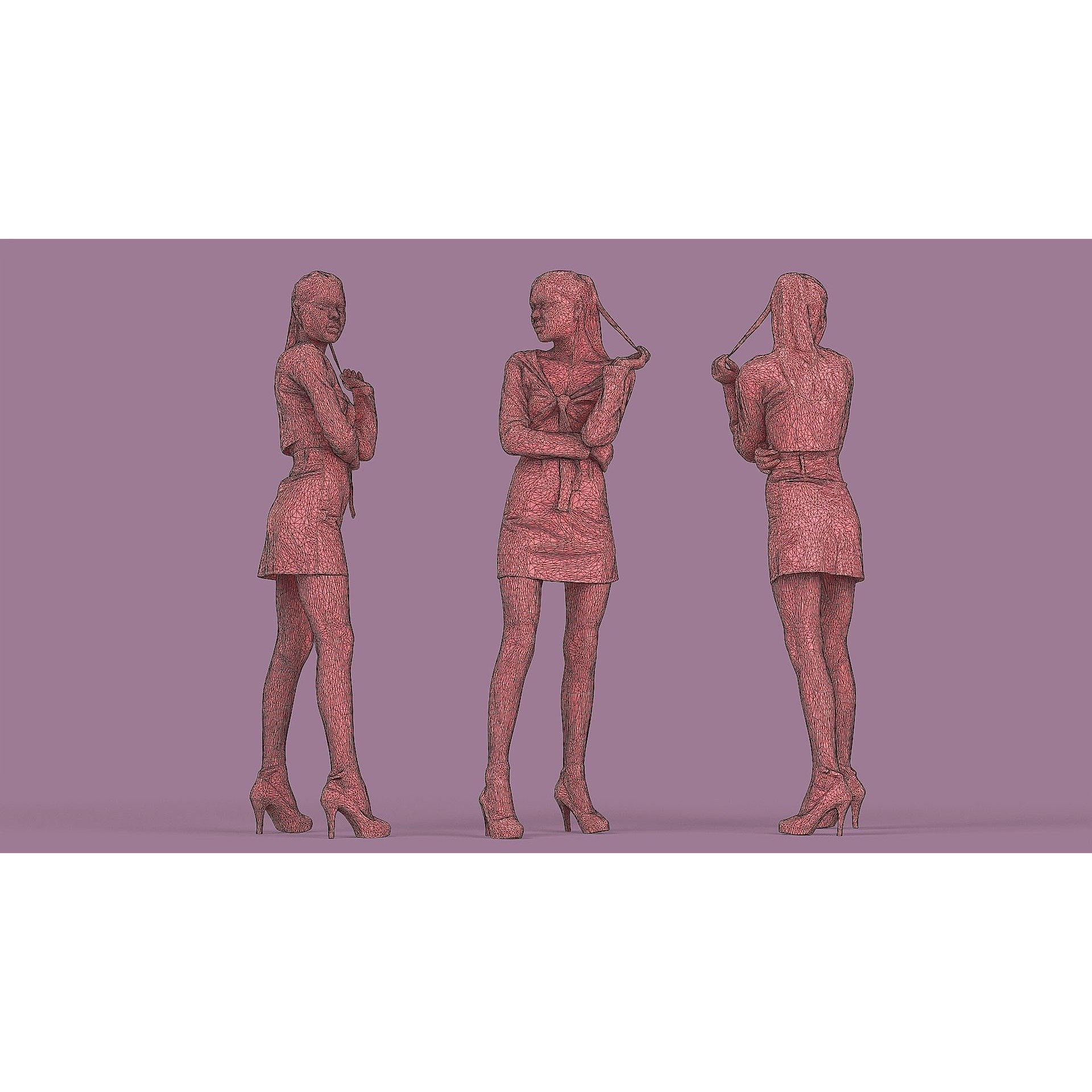 Lady in Pink - Game-Ready 3D Model - View 5