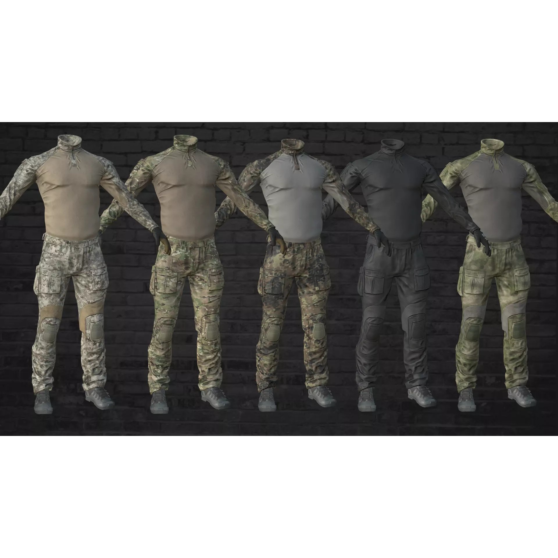 Crye G3 Uniform Clone - Low-Poly Game-Ready 3D Model - View 2