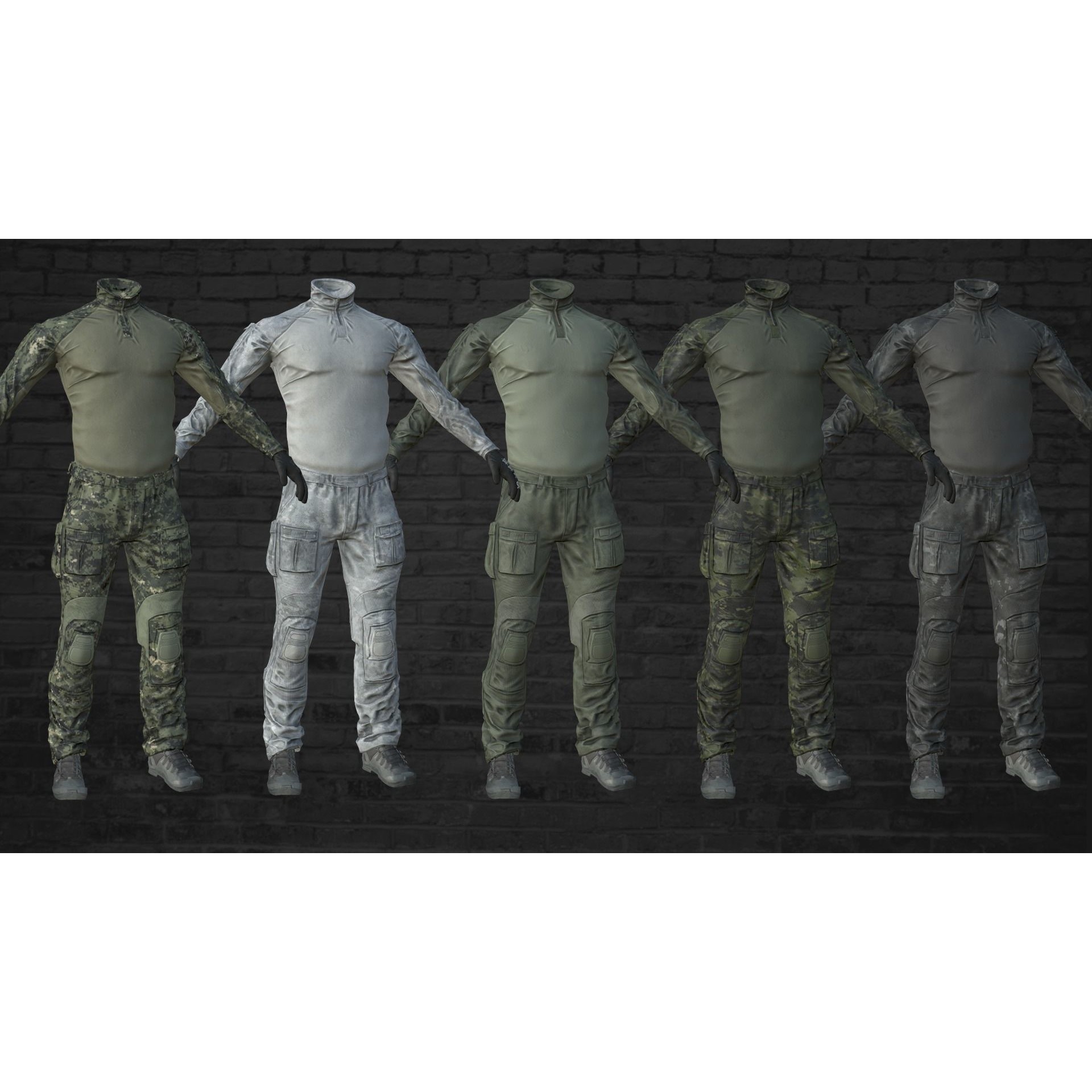 Crye G3 Uniform Clone - Low-Poly Game-Ready 3D Model - View 3