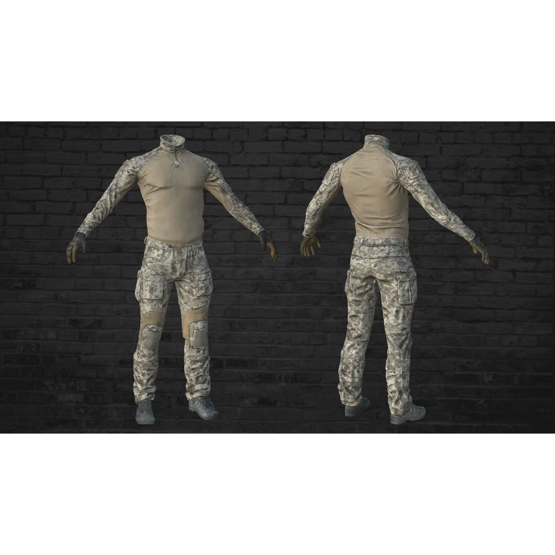 Crye G3 Uniform Clone - Low-Poly Game-Ready 3D Model - View 7