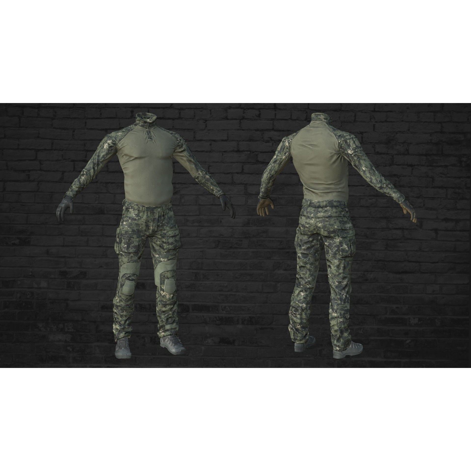 Crye G3 Uniform Clone - Low-Poly Game-Ready 3D Model - View 8