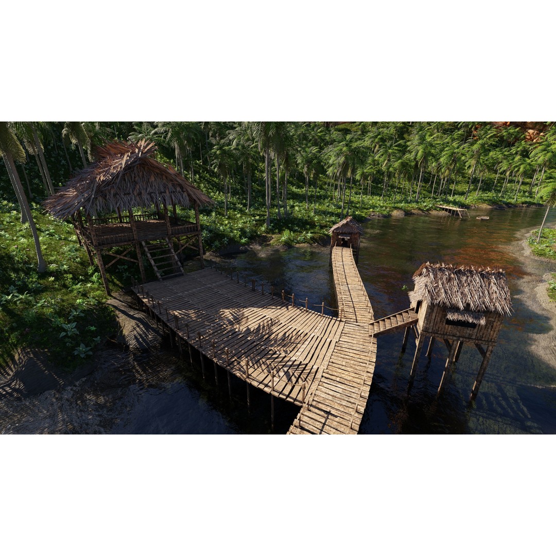 Tropical Waterfall Scene 3D Model – High Poly Environment for Blender - View 12