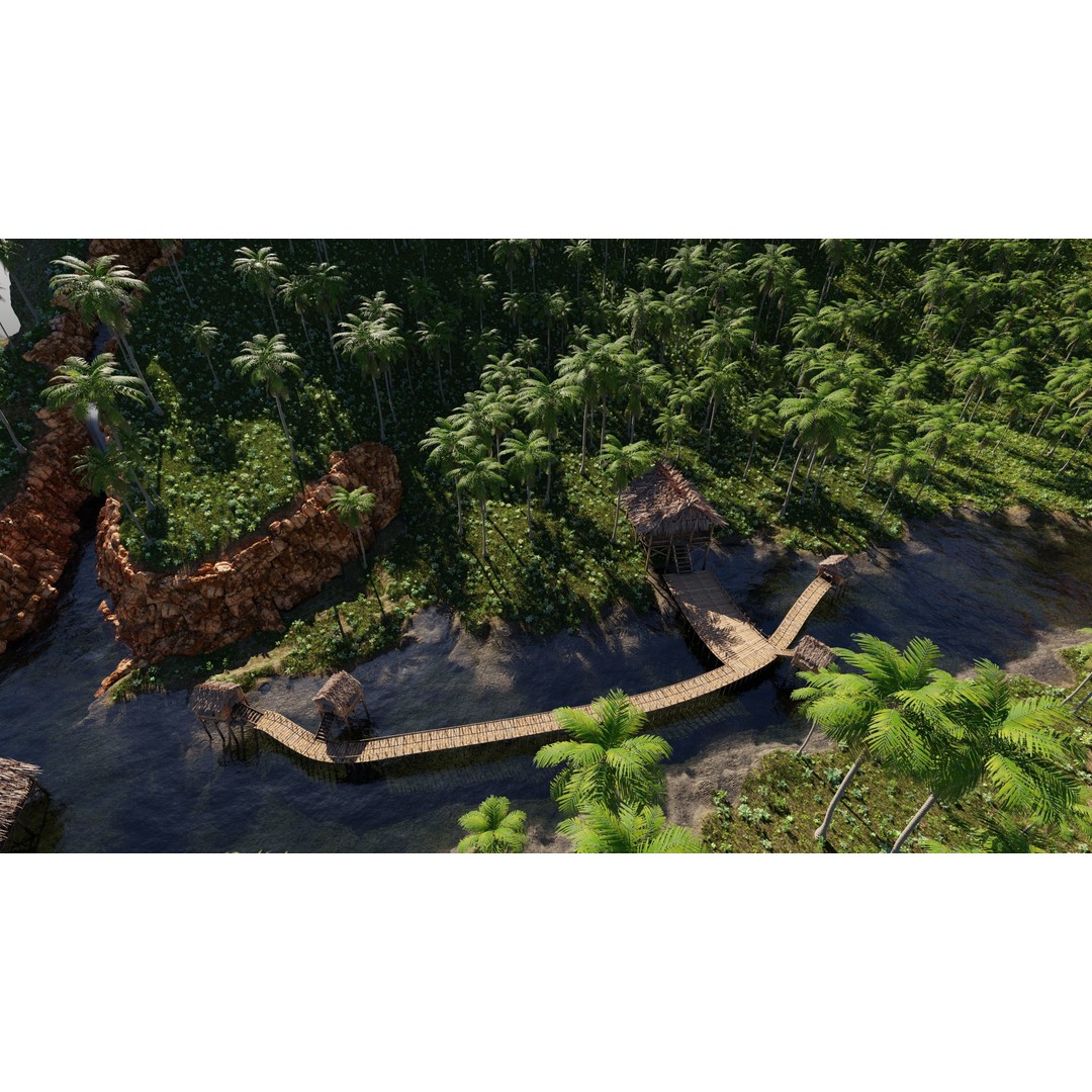Tropical Waterfall Scene 3D Model – High Poly Environment for Blender - View 15