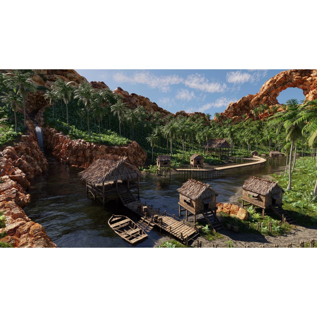 Tropical Waterfall Scene 3D Model – High Poly Environment for Blender - View 2