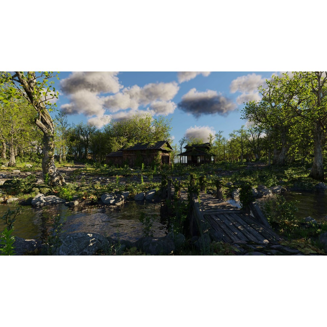 Abandoned Shack Scene 3D Model – High Poly Environment Asset for Blender - View 2
