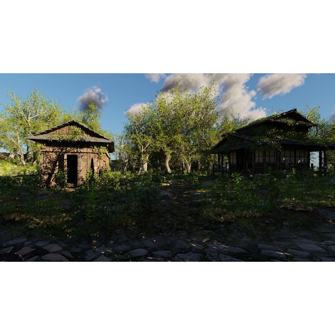 Abandoned Shack Scene 3D Model – High Poly Environment Asset for Blender - View 4
