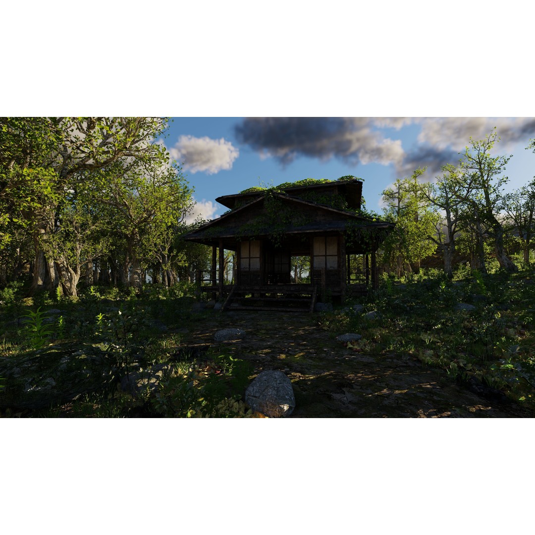 Abandoned Shack Scene 3D Model – High Poly Environment Asset for Blender - View 5