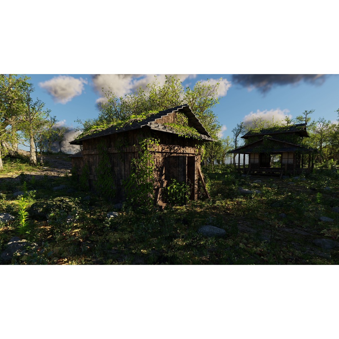 Abandoned Shack Scene 3D Model – High Poly Environment Asset for Blender - View 6