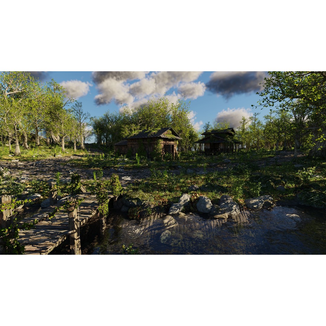 Abandoned Shack Scene 3D Model – High Poly Environment Asset for Blender - View 7