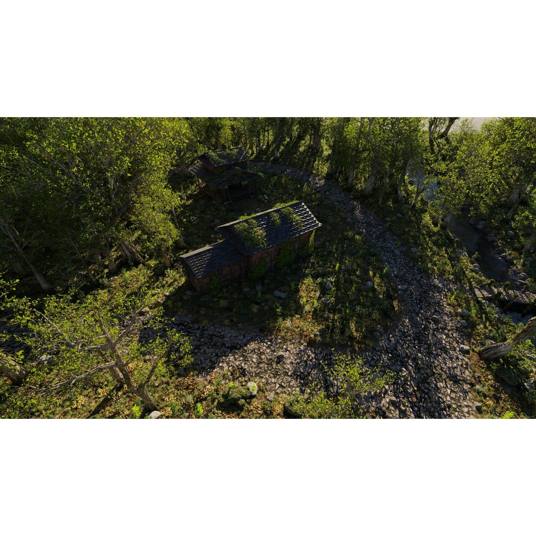 Abandoned Shack Scene 3D Model – High Poly Environment Asset for Blender - View 9