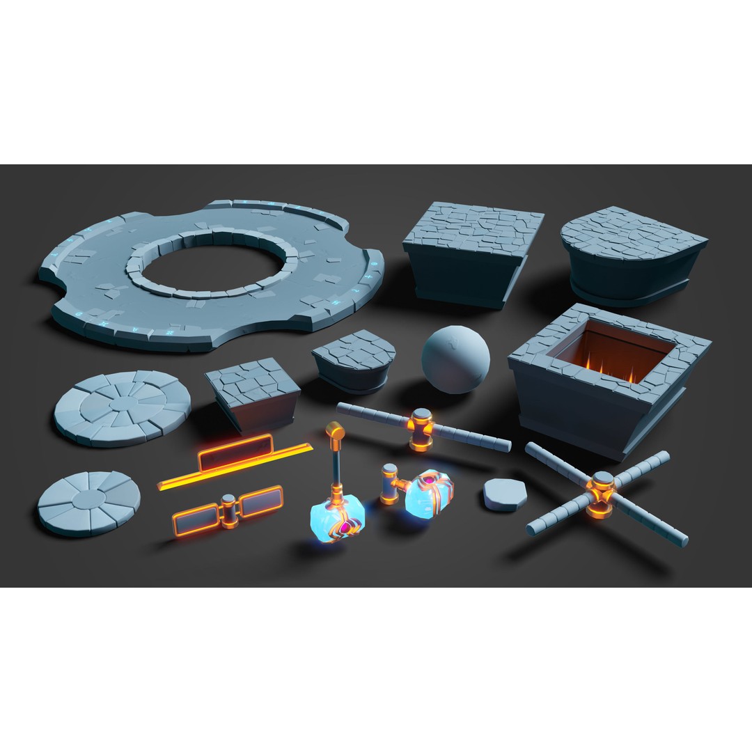 Platformer 8 Underworld 3D Model – Low Poly Game Asset, FBX, PBR - View 35