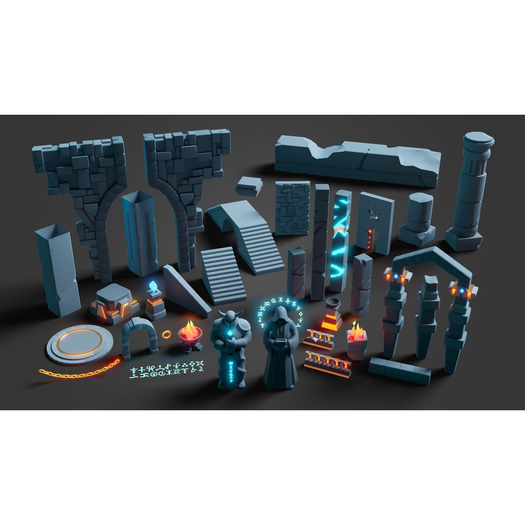 Platformer 8 Underworld 3D Model – Low Poly Game Asset, FBX, PBR - View 37
