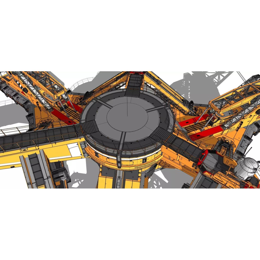 Sci-Fi Platform 3D Model – Modular Cyberpunk Architecture, FBX