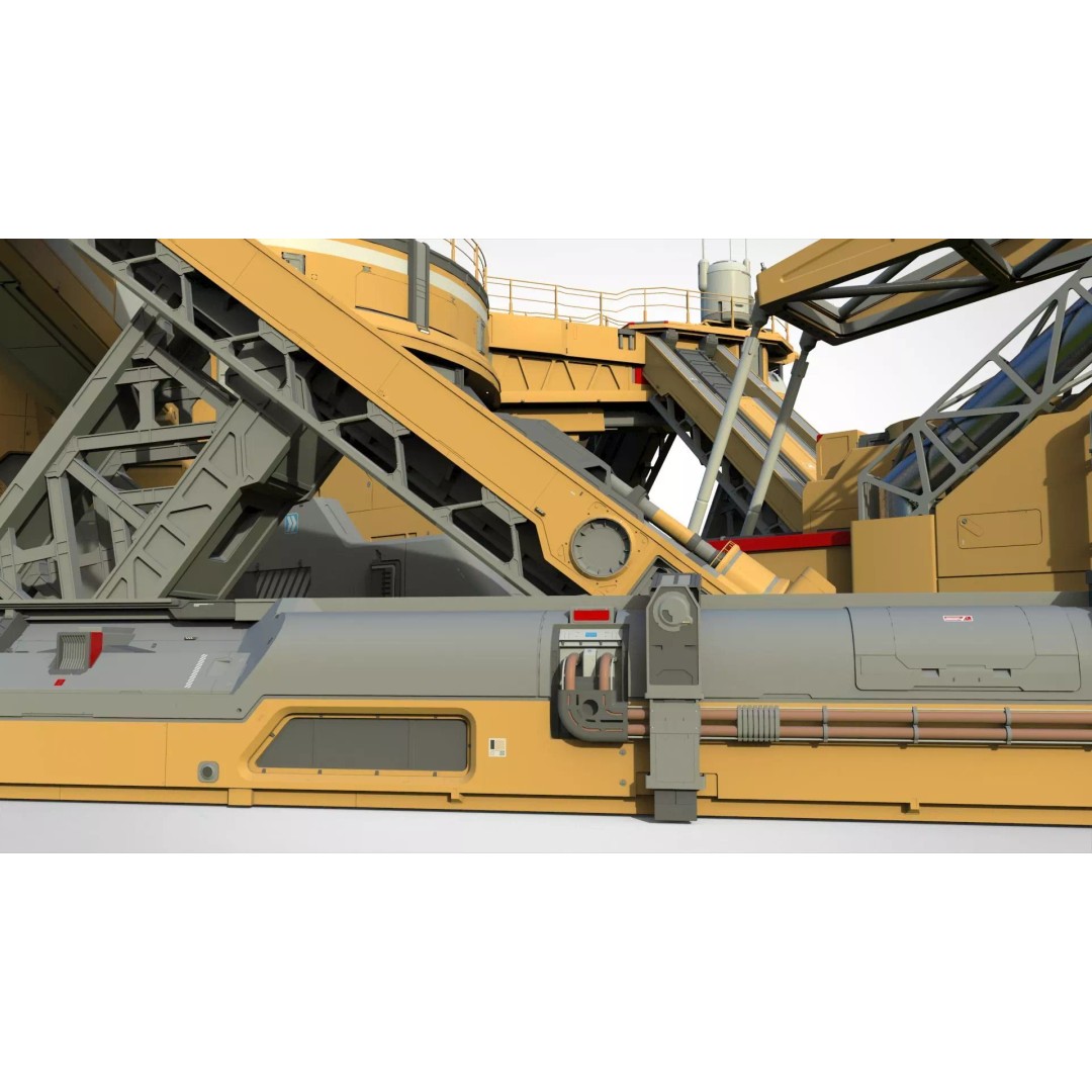 Sci-Fi Platform 3D Model – Modular Cyberpunk Architecture, FBX - View 11