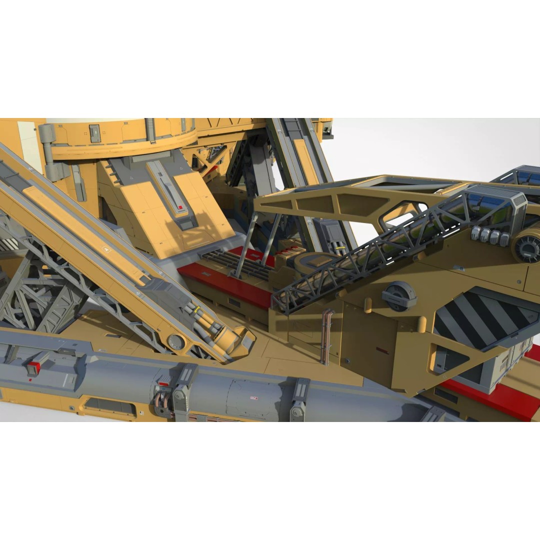 Sci-Fi Platform 3D Model – Modular Cyberpunk Architecture, FBX - View 12