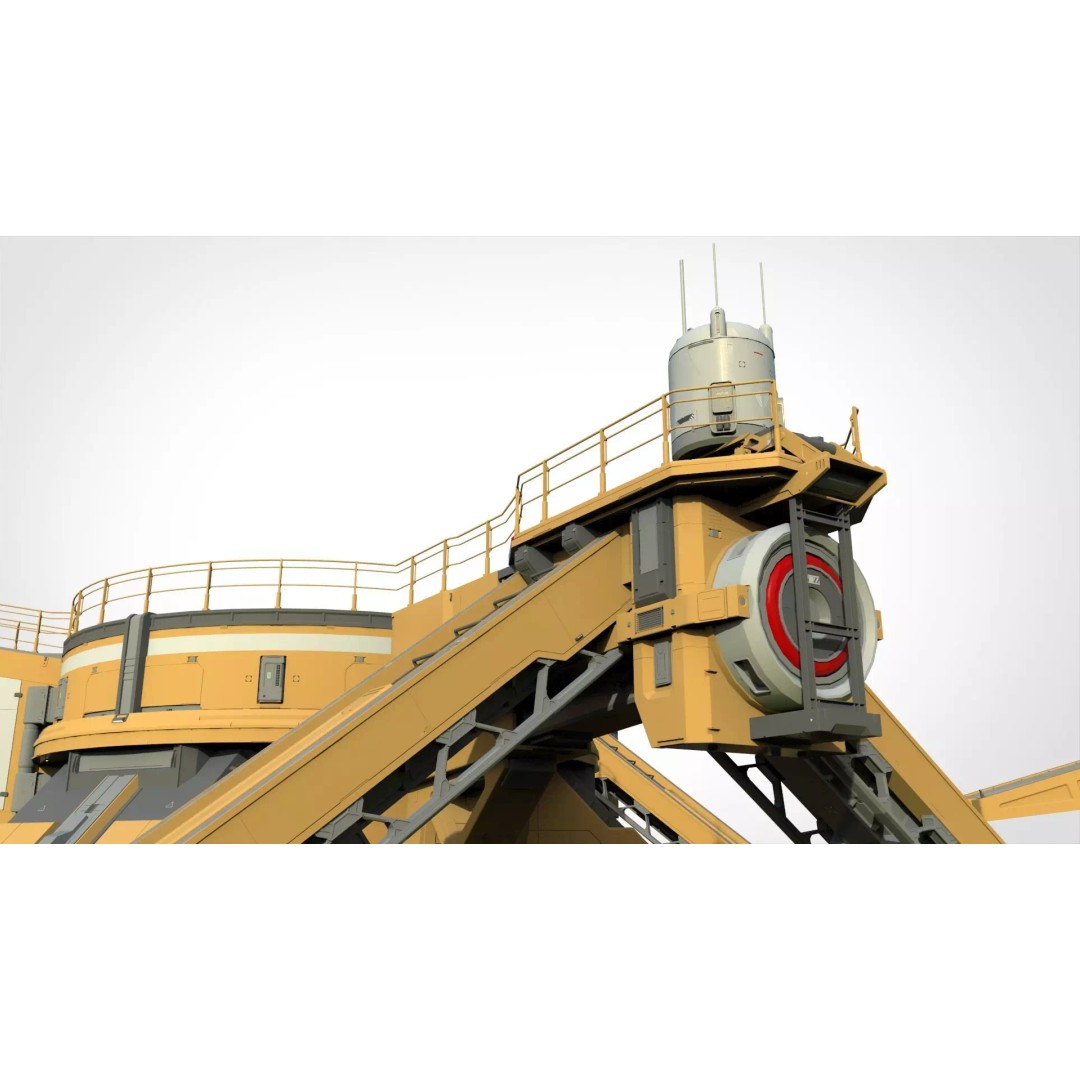 Sci-Fi Platform 3D Model – Modular Cyberpunk Architecture, FBX - View 19