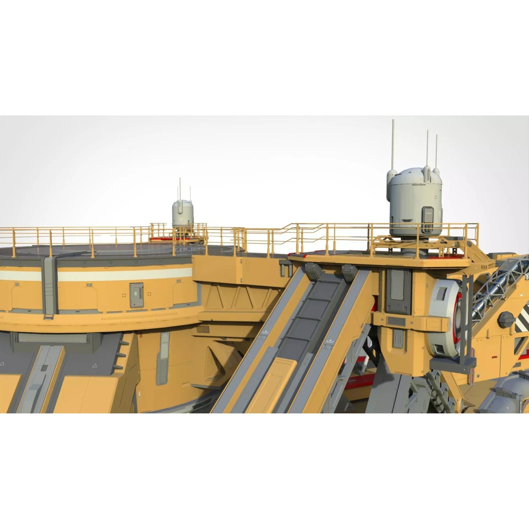 Sci-Fi Platform 3D Model – Modular Cyberpunk Architecture, FBX - View 20