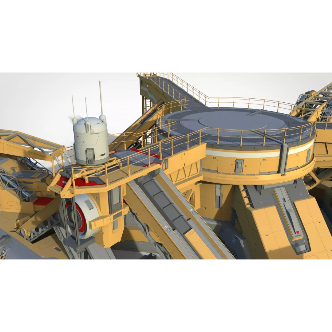Sci-Fi Platform 3D Model – Modular Cyberpunk Architecture, FBX - View 21