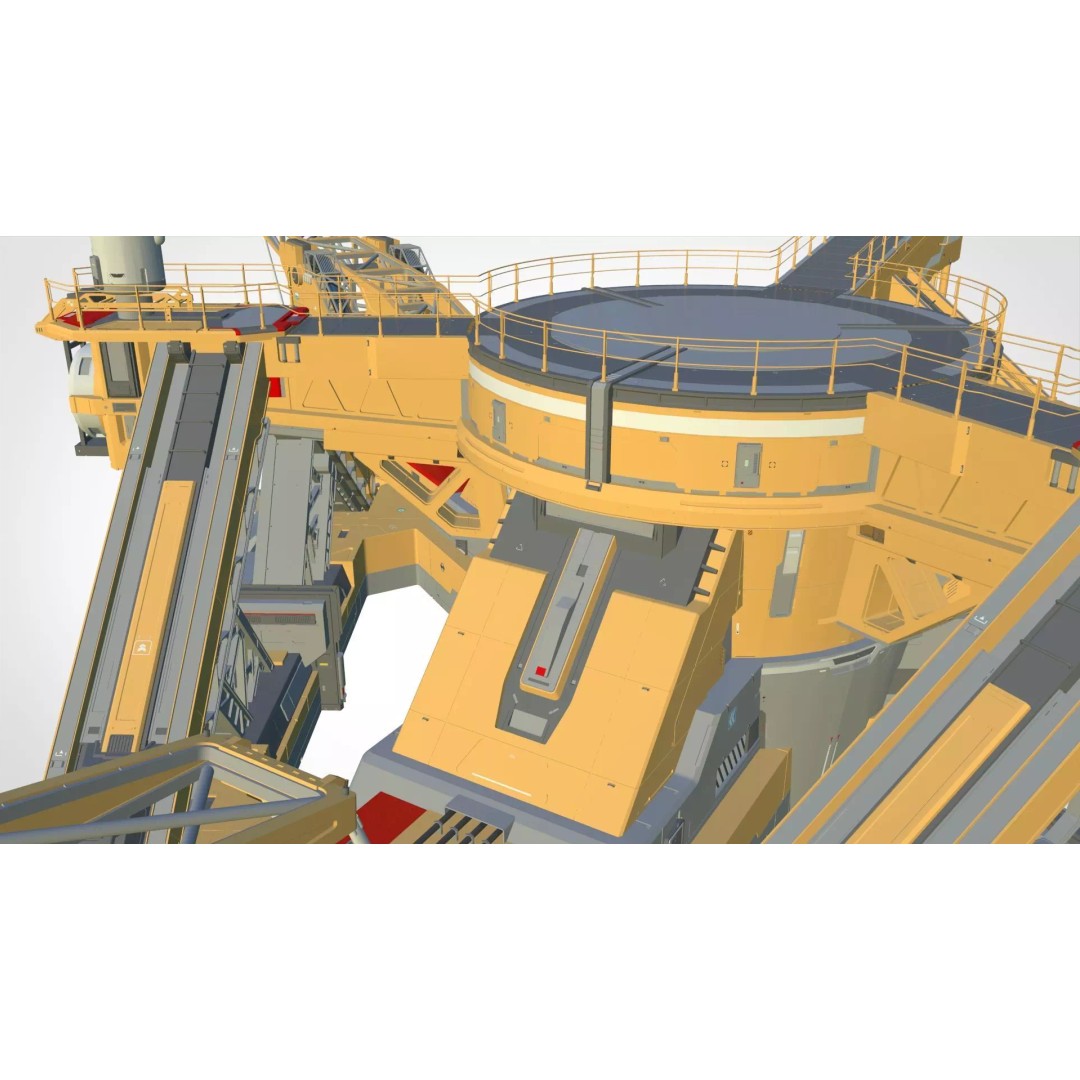 Sci-Fi Platform 3D Model – Modular Cyberpunk Architecture, FBX - View 22