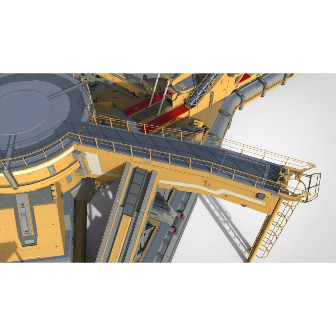 Sci-Fi Platform 3D Model – Modular Cyberpunk Architecture, FBX - View 25
