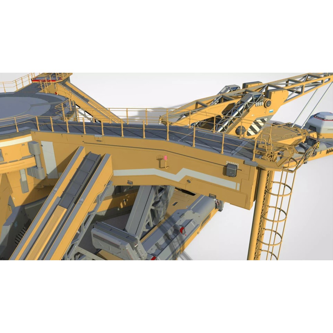 Sci-Fi Platform 3D Model – Modular Cyberpunk Architecture, FBX - View 26