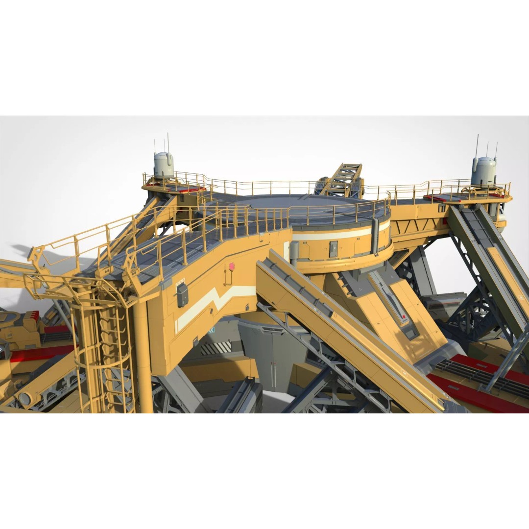 Sci-Fi Platform 3D Model – Modular Cyberpunk Architecture, FBX - View 27