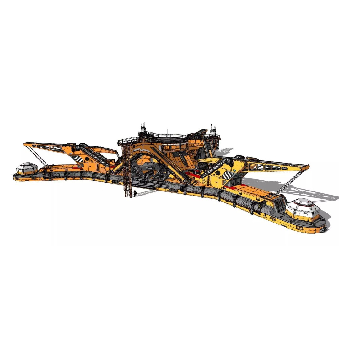 Sci-Fi Platform 3D Model – Modular Cyberpunk Architecture, FBX - View 28