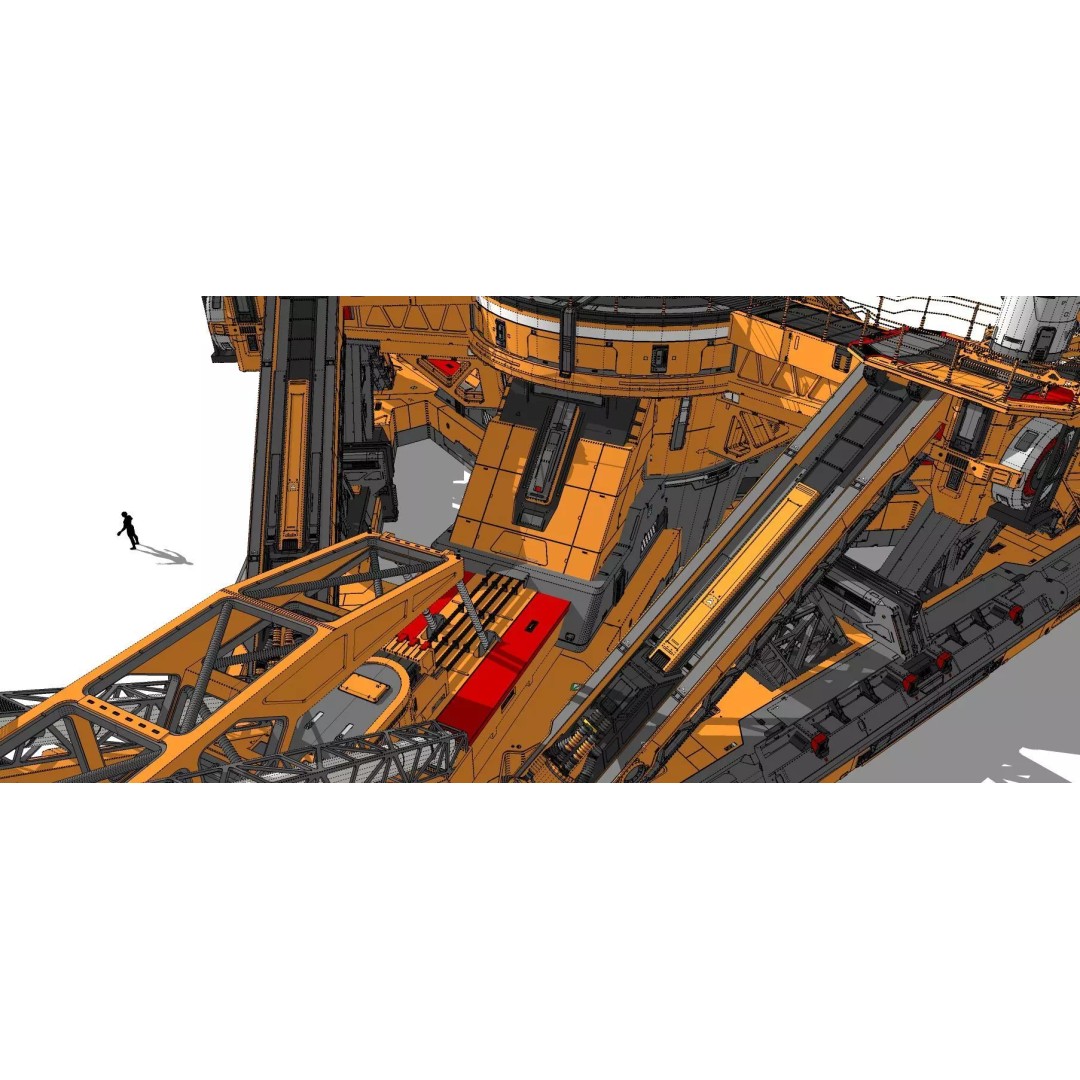 Sci-Fi Platform 3D Model – Modular Cyberpunk Architecture, FBX - View 34