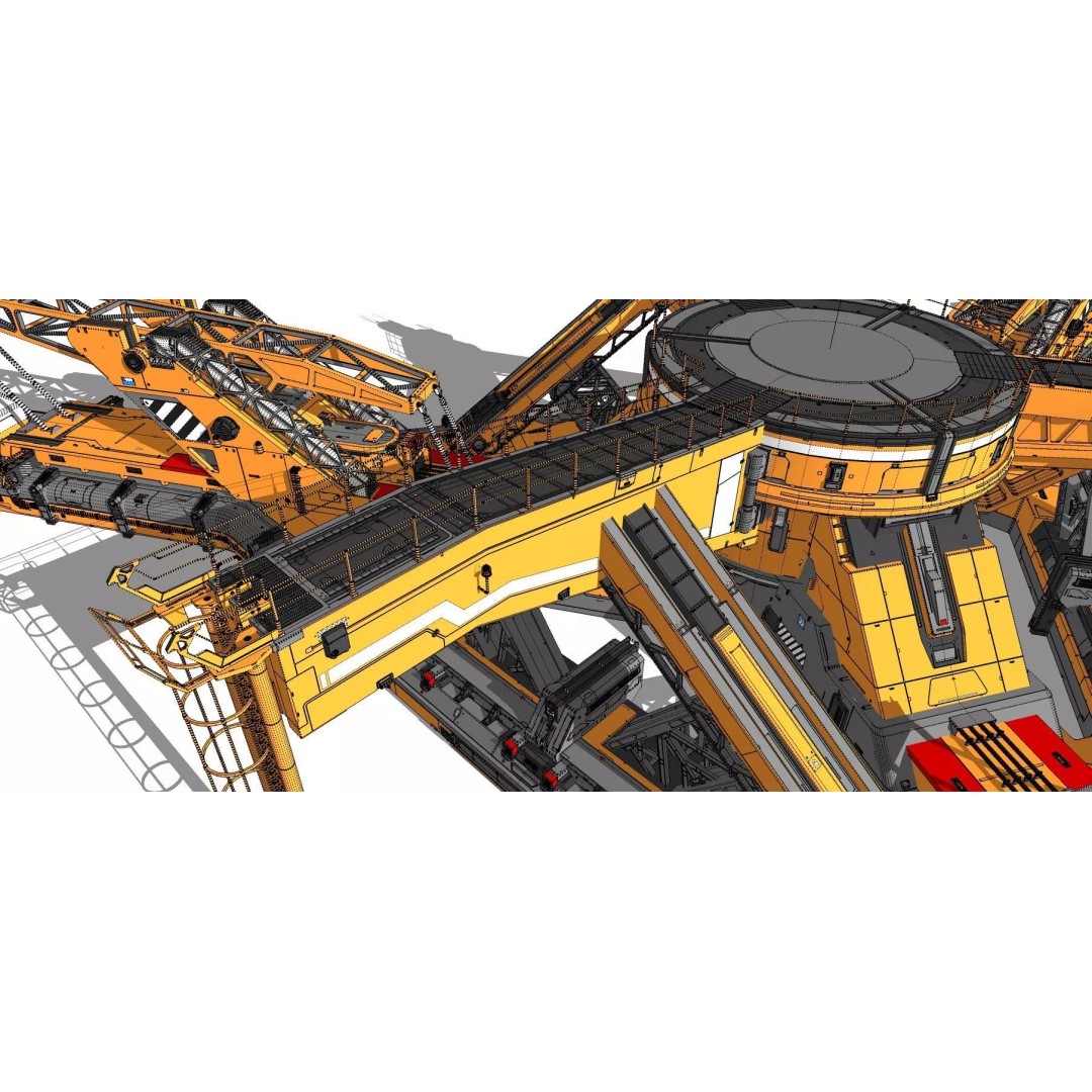 Sci-Fi Platform 3D Model – Modular Cyberpunk Architecture, FBX - View 37