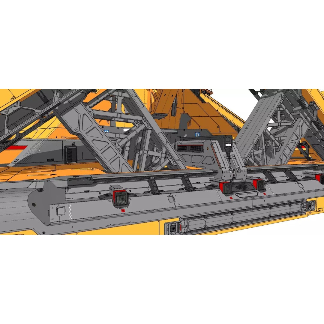 Sci-Fi Platform 3D Model – Modular Cyberpunk Architecture, FBX - View 38