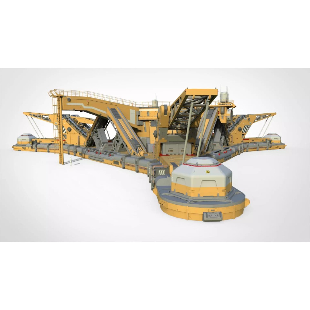 Sci-Fi Platform 3D Model – Modular Cyberpunk Architecture, FBX - View 4