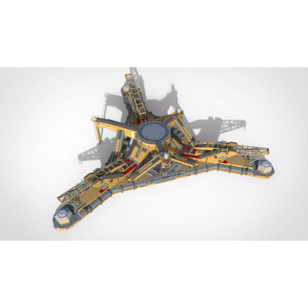 Sci-Fi Platform 3D Model – Modular Cyberpunk Architecture, FBX - View 5